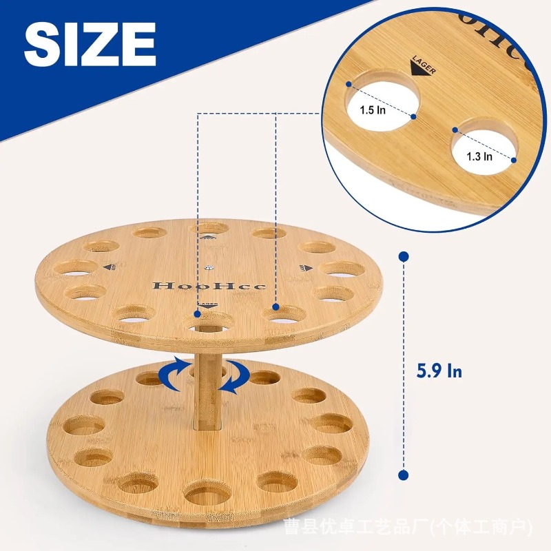 Ronde houten hengelsteun met d - Fishing Equipment Holder recensie en prijs