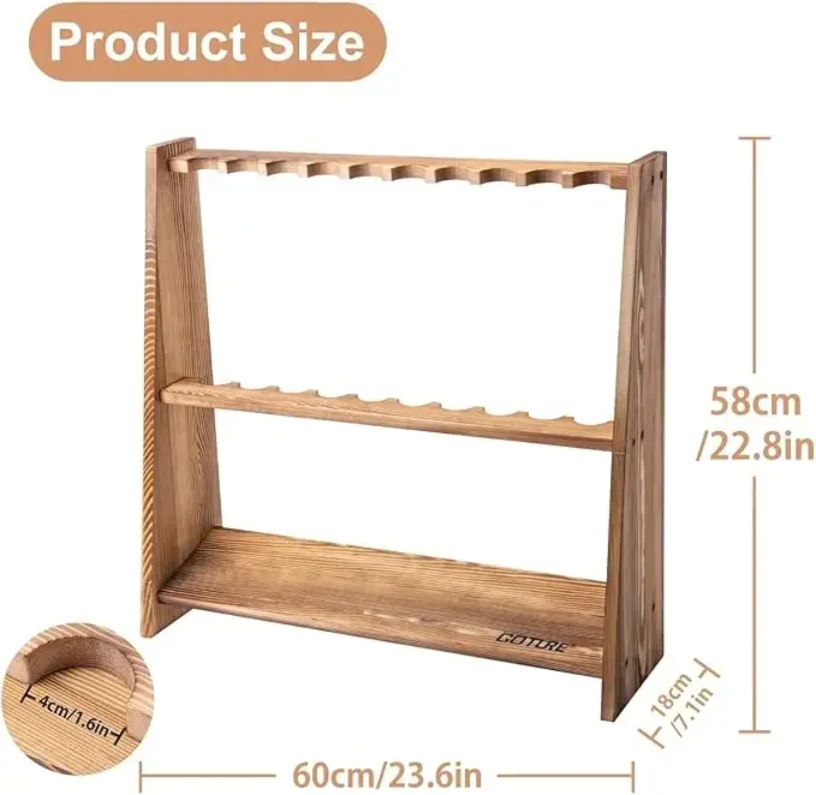 Goture Verkoolde dennenhouten  - Fishing Equipment Holder recensie en prijs