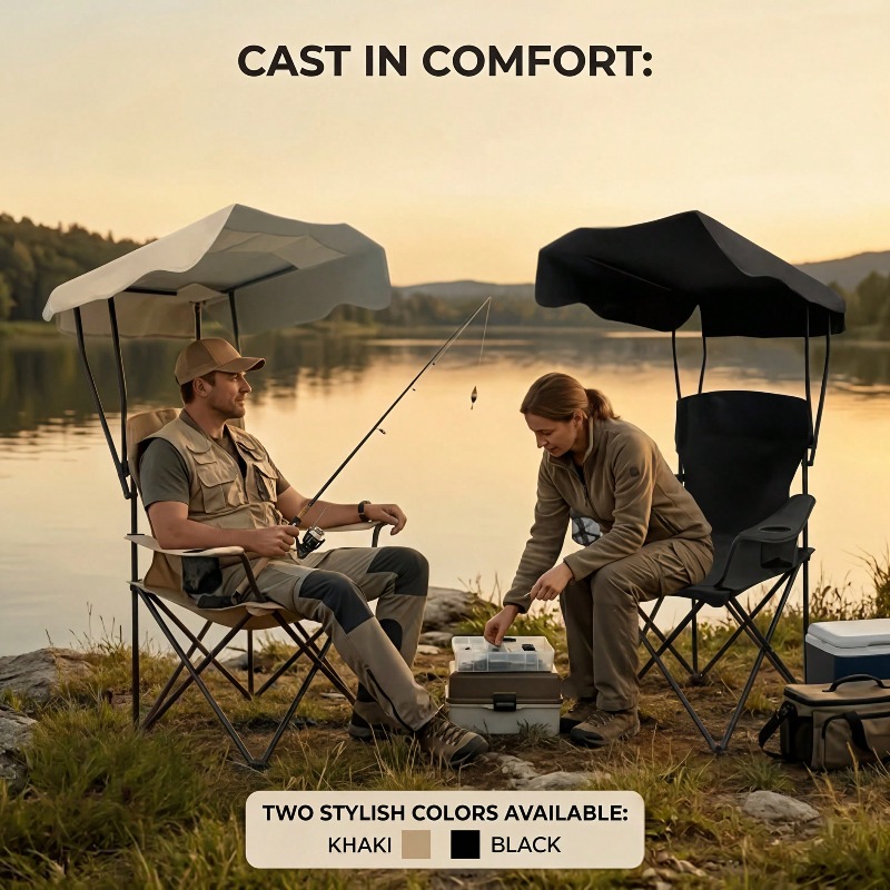 Outdoor-campingstoel met luife - Fishing Equipment Holder recensie en prijs